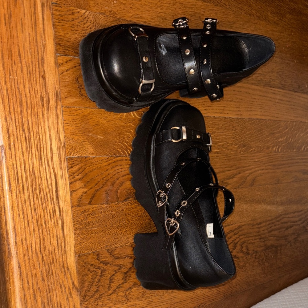 Black  “goth” Platform Mary Jane Shoes